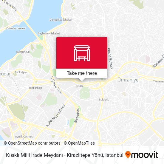 Kısıklı Milli İrade Meydanı - Kirazlıtepe Yönü map