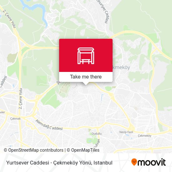 Yurtsever Caddesi - Çekmeköy Yönü map