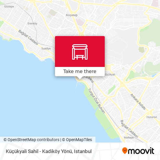 Küçükyali Sahil - Kadiköy Yönü map