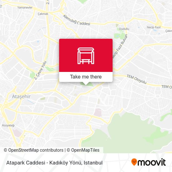 Atapark Caddesi - Kadıköy Yönü map