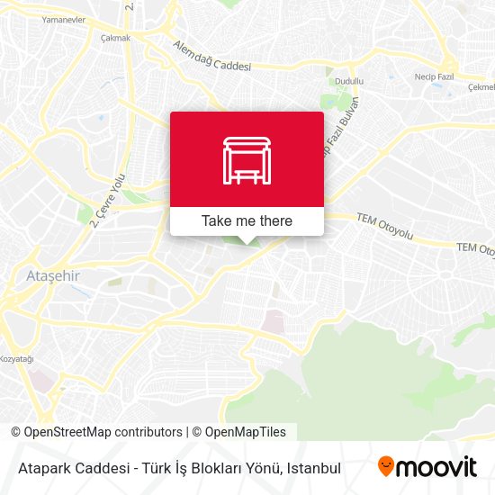 Atapark Caddesi - Türk İş Blokları Yönü map
