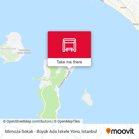 Mimoza Sokak - Büyük Ada İskele Yönü map