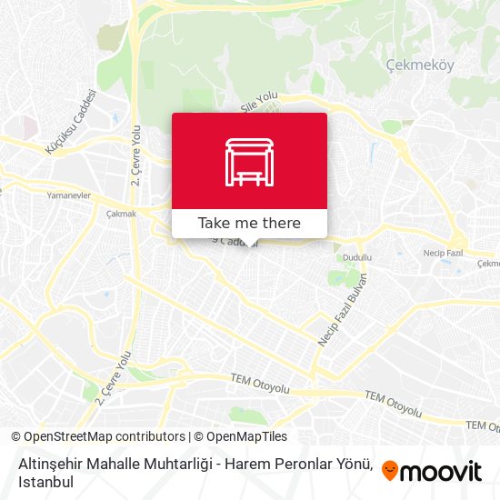 Altinşehir Mahalle Muhtarliği - Harem Peronlar Yönü map