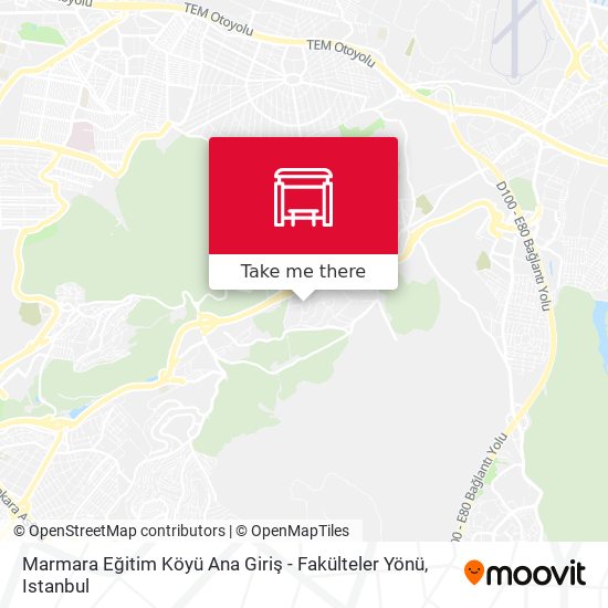 Marmara Eğitim Köyü Ana Giriş - Fakülteler Yönü map