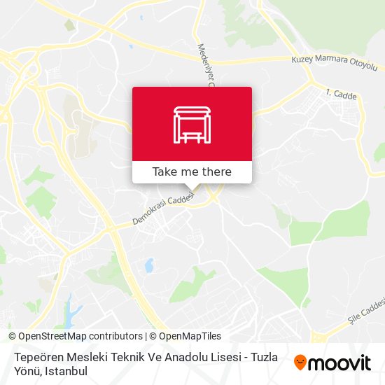 Tepeören Mesleki Teknik Ve Anadolu Lisesi - Tuzla Yönü map