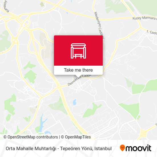 Orta Mahalle Muhtarlığı - Tepeören Yönü map