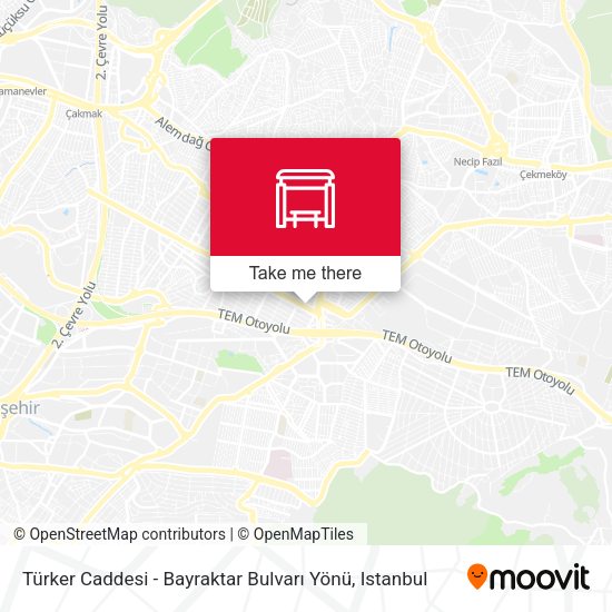 Türker Caddesi - Bayraktar Bulvarı Yönü map