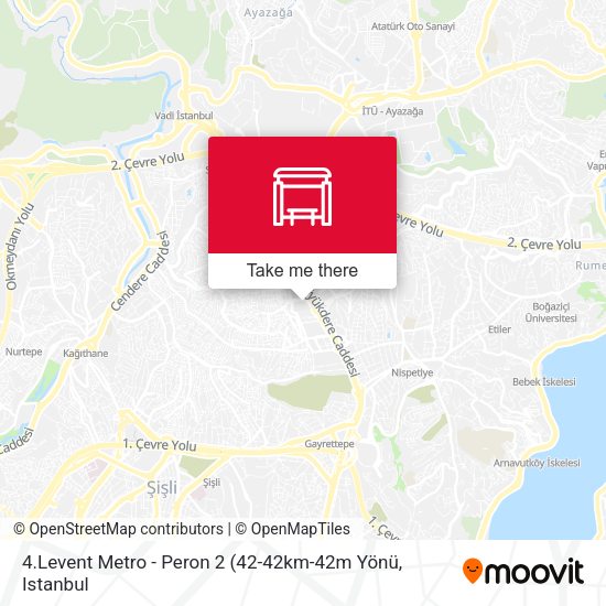 4.Levent Metro - Peron 2 map