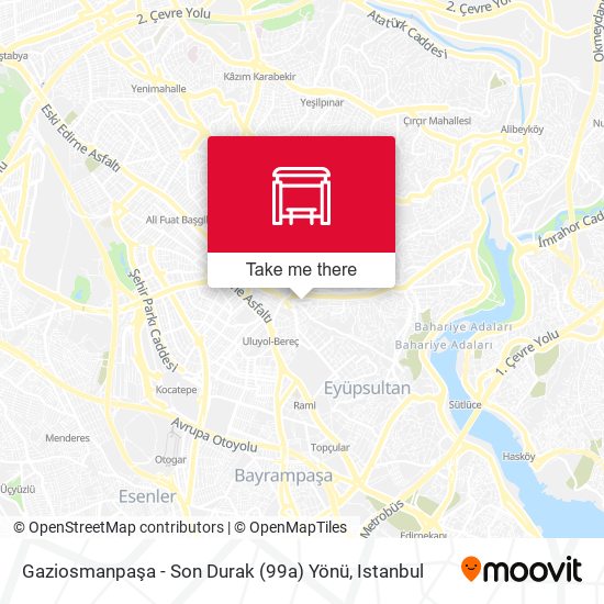 Gaziosmanpaşa - Son Durak (99a) Yönü map