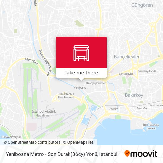 Yenibosna Metro - Son Durak(36cy) Yönü map