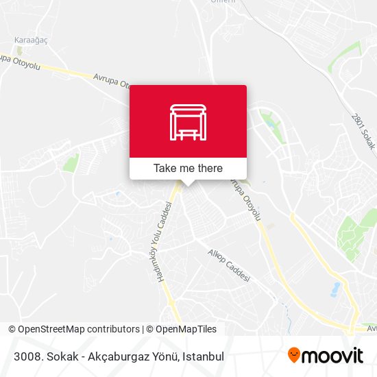 3008. Sokak - Akçaburgaz Yönü map