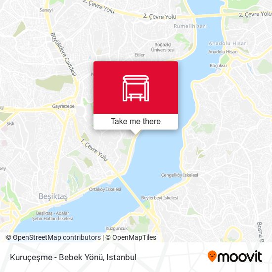 Kuruçeşme - Bebek Yönü map
