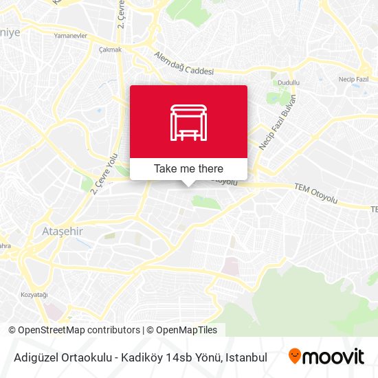 Adigüzel Ortaokulu - Kadiköy 14sb Yönü map