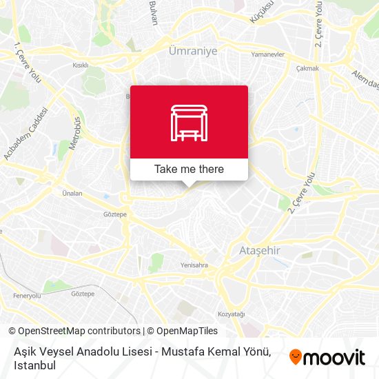 Aşik Veysel Anadolu Lisesi - Mustafa Kemal Yönü map