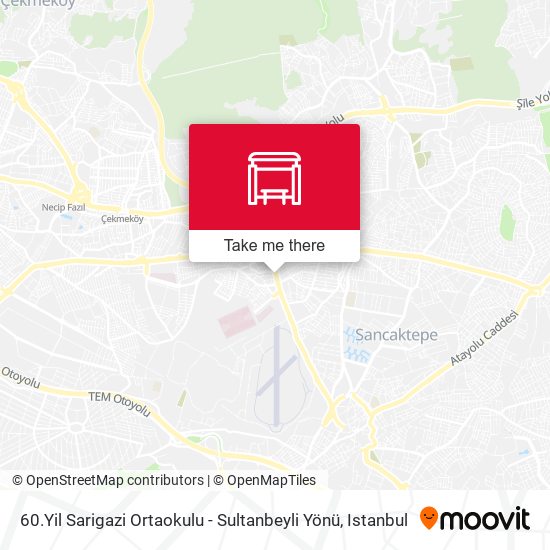 60.Yil Sarigazi Ortaokulu - Sultanbeyli Yönü map