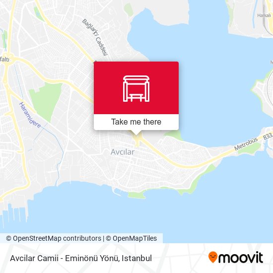 Avcilar Camii - Eminönü Yönü map