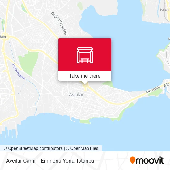 Avcılar Camii - Eminönü Yönü map