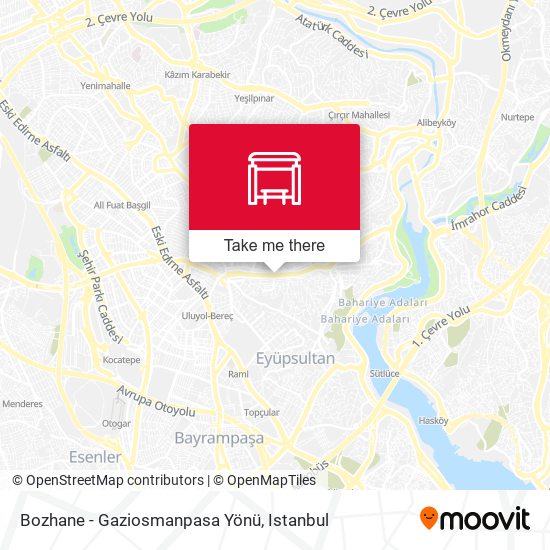 Bozhane - Gaziosmanpasa Yönü map