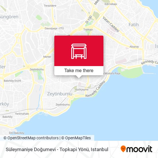 Süleymaniye Doğumevi - Topkapi Yönü map