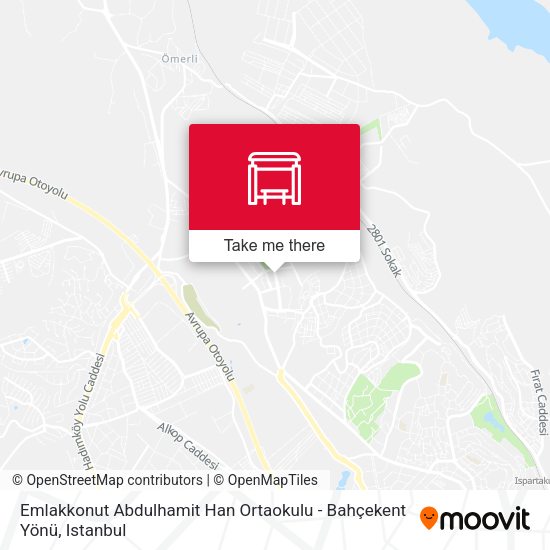 Emlakkonut Abdulhamit Han Ortaokulu - Bahçekent Yönü map