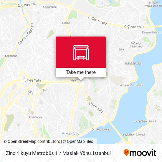 Zincirlikuyu Metrobüs 1 / Maslak Yönü map