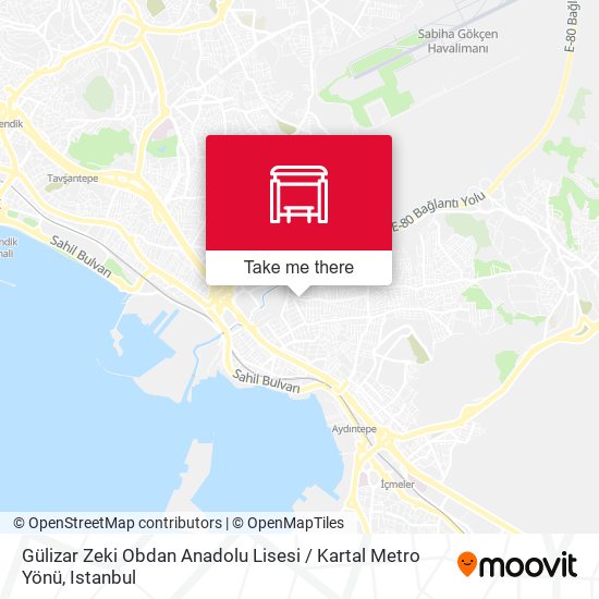 Gülizar Zeki Obdan Anadolu Lisesi / Kartal Metro Yönü map