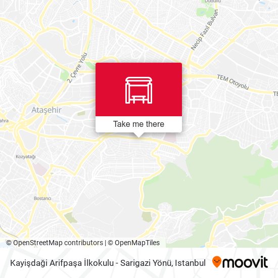 Kayişdaği Arifpaşa İlkokulu - Sarigazi Yönü map