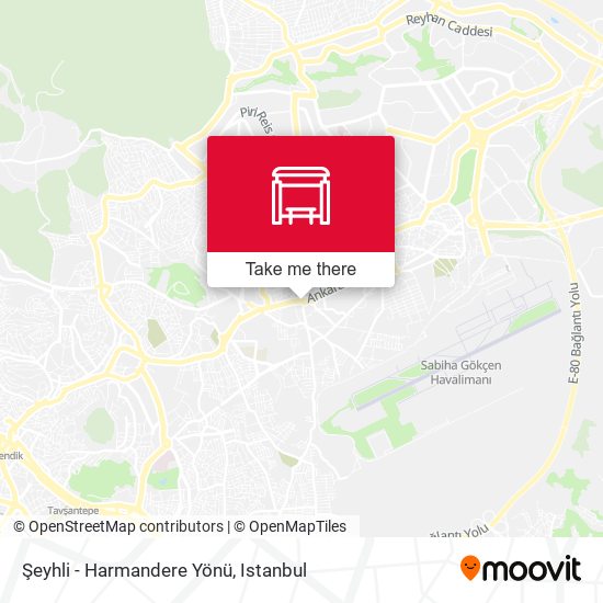 Şeyhli - Harmandere Yönü map