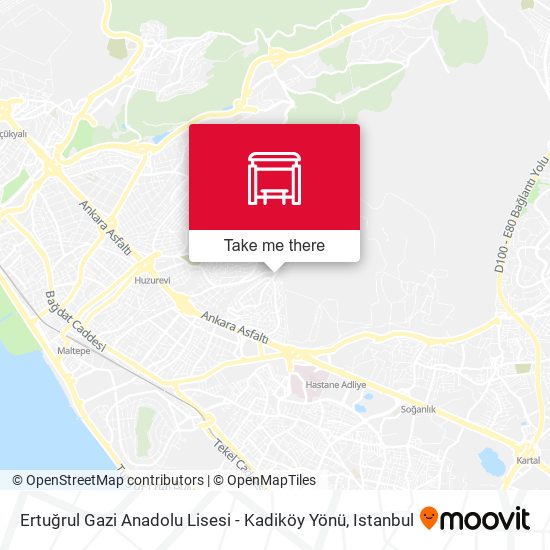 Ertuğrul Gazi Anadolu Lisesi  - Kadiköy Yönü map