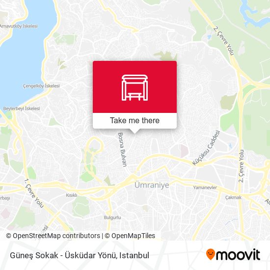 Güneş Sokak - Üsküdar Yönü map