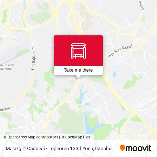 Malazgirt Caddesi - Tepeören 133d Yönü map