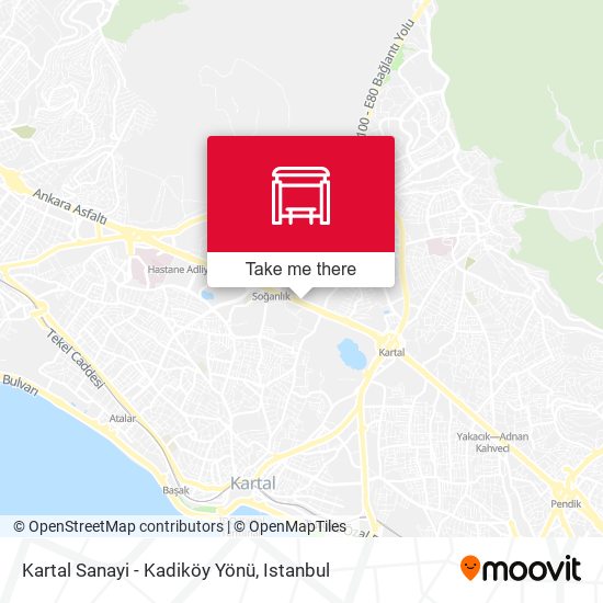 Kartal Sanayi - Kadiköy Yönü map