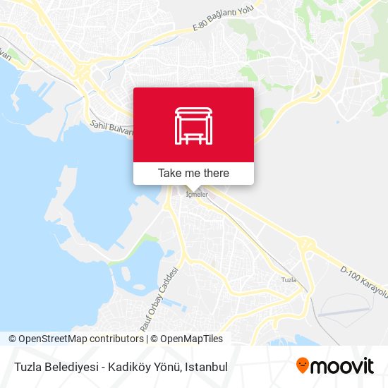 Tuzla Belediyesi - Kadiköy Yönü map