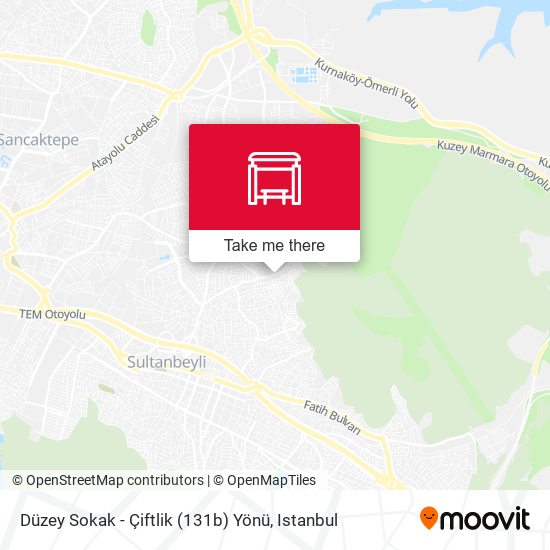 Düzey Sokak - Çiftlik (131b) Yönü map