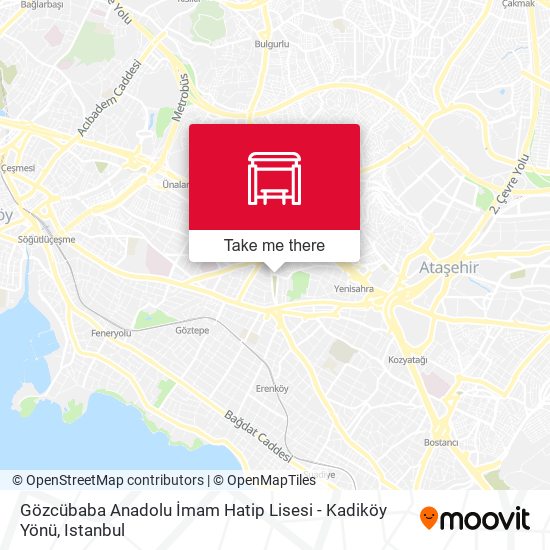 Gözcübaba Anadolu İmam Hatip Lisesi - Kadiköy Yönü map