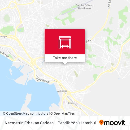 Necmettin Erbakan Caddesi - Pendik Yönü map