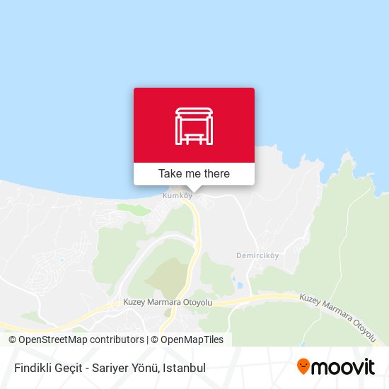 Findikli Geçit - Sariyer Yönü map