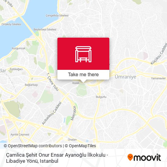 Çamlica Şehit Onur Ensar Ayanoğlu İlkokulu - Libadiye Yönü map