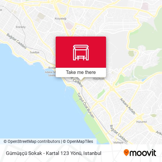 Gümüşçü Sokak - Kartal  123 Yönü map