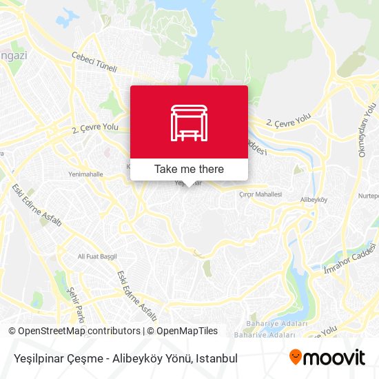 Yeşilpinar Çeşme  - Alibeyköy Yönü map