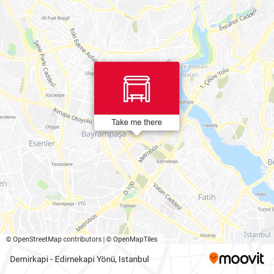 Demirkapi - Edirnekapi Yönü map