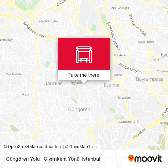 Güngören Yolu - Giyimkent Yönü map