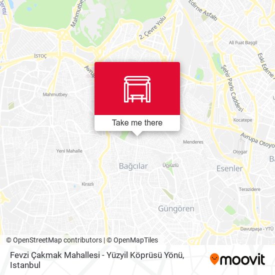 Fevzi Çakmak Mahallesi - Yüzyil Köprüsü Yönü map