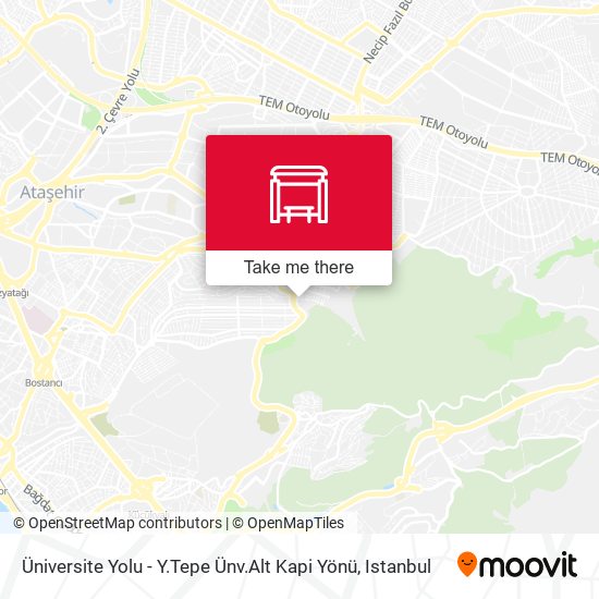 Üniversite Yolu - Y.Tepe Ünv.Alt Kapi Yönü map
