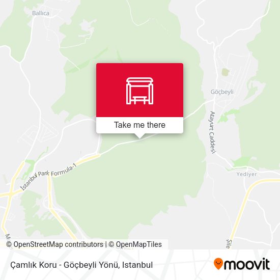 Çamlık Koru - Göçbeyli Yönü map