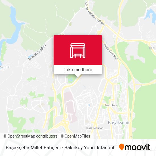 Başakşehir Millet Bahçesi - Bakırköy Yönü map