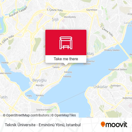 Teknik Üniversite - Eminönü Yönü map