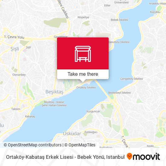 Ortaköy-Kabataş Erkek Lisesi - Bebek Yönü map