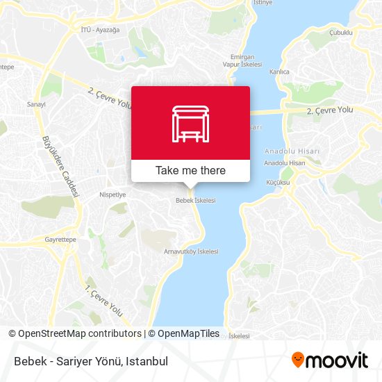 Bebek - Sariyer Yönü map