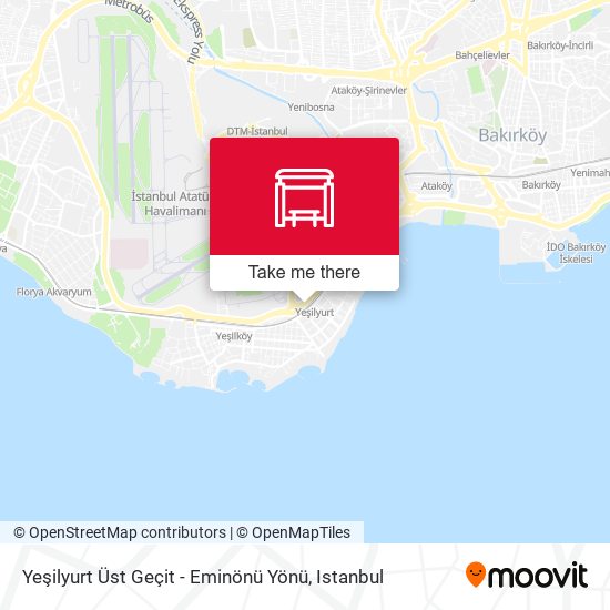 Yeşilyurt Üst Geçit - Eminönü Yönü map